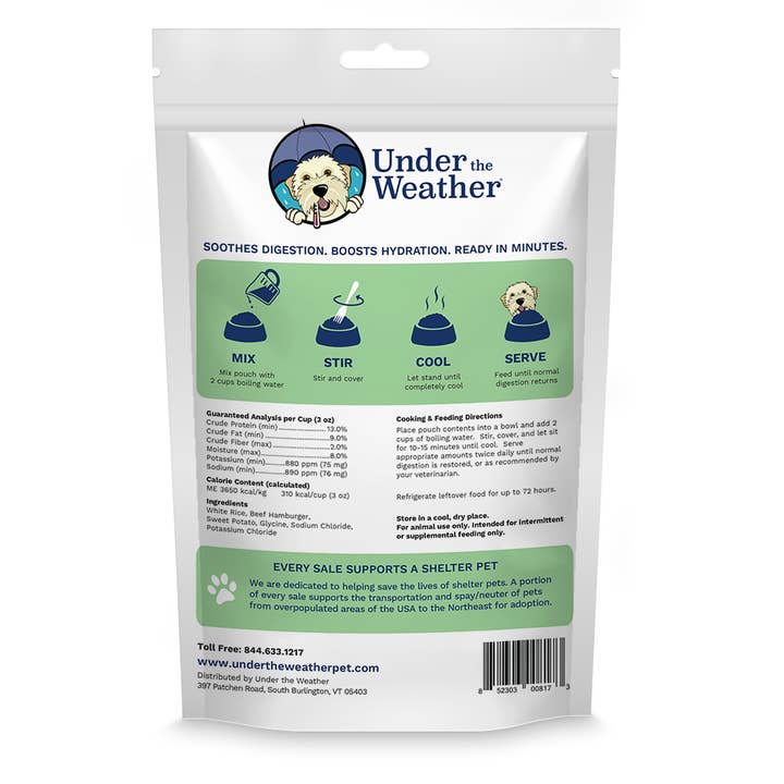 Under the Weather Pet - Wholesale Pet Food - Dog - Hamburger, Rice, & Sweet Potato Bland Diet For Dogs