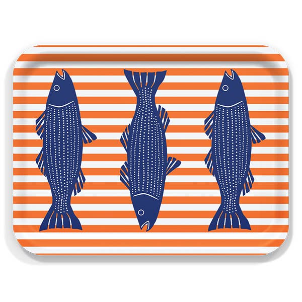Striper Serving Tray 16.5"x12.5" by Kate Nelligan for wholesale by Trays4Us