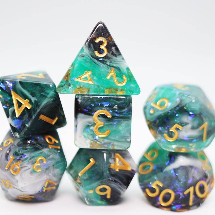 Forest Fog RPG Dice Set for wholesale by Foam Brain Games