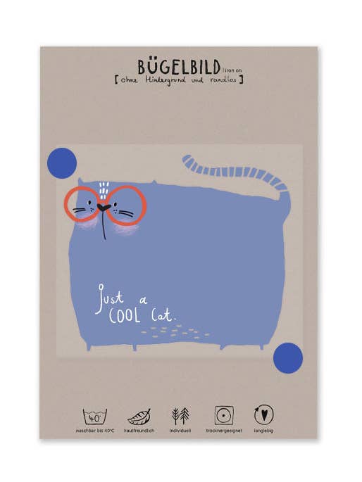 Strijkapplicatie zonder rand "Coole kat" voor wholesale door Halfbird