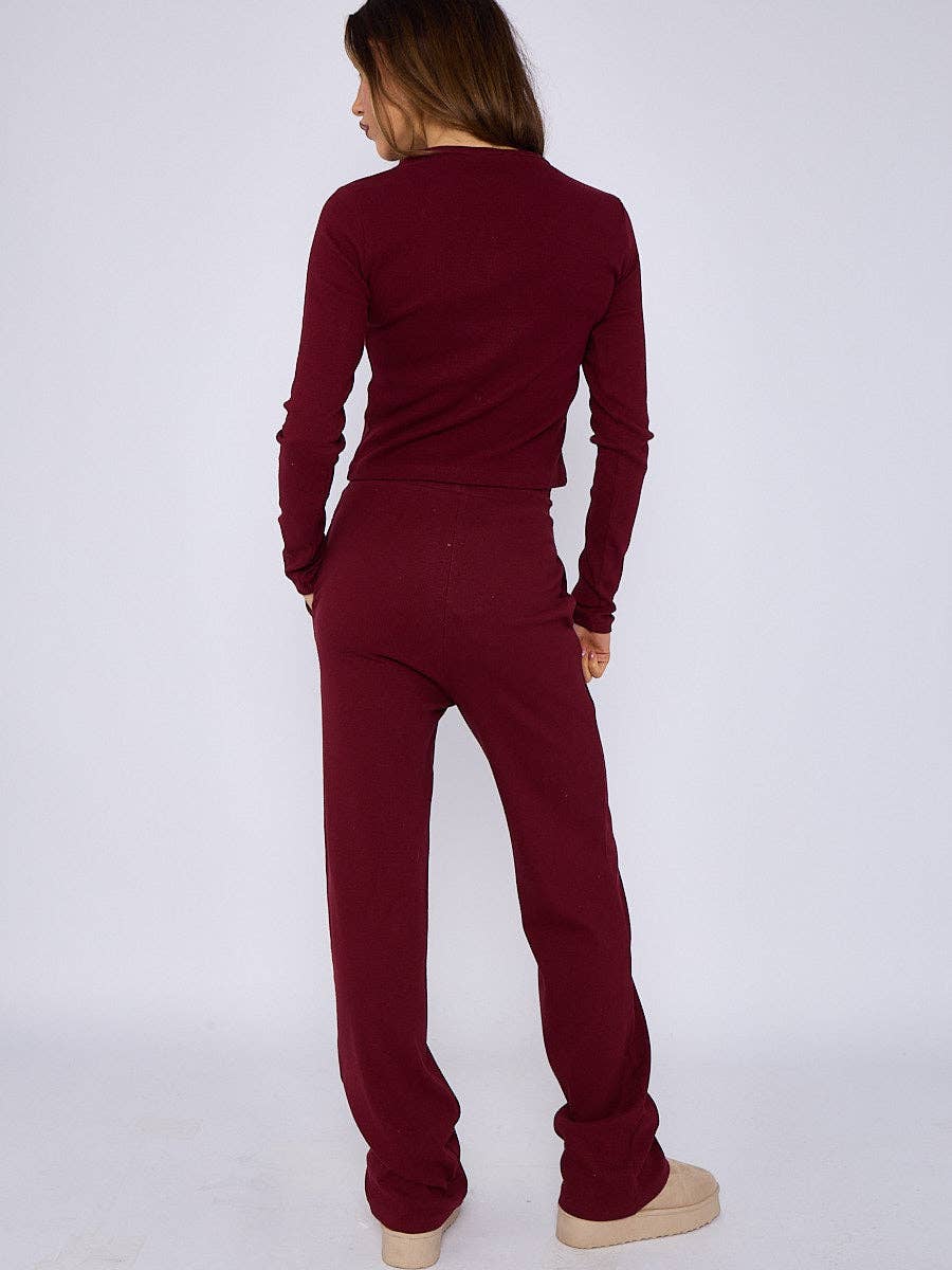 AX Labels - Wholesale Top & Pant Set (NOT Loungewear) - Women's - Ribbed Front Button Detail Top & Wide Leg Trouser Co-ord27