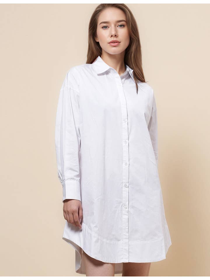 Sweetkama - Wholesale Dress – Women's - Ladies Turndown Collar Botton Down Mini Shirt Dress SKD480614