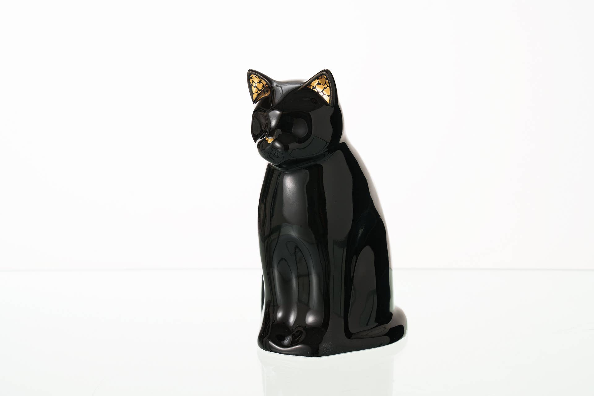 Pulvis Art Urns – Großhandel Haustier-Urne/Andenken-Box – "Meow" Tierurne für Katze – Schwarz | Keramik1
