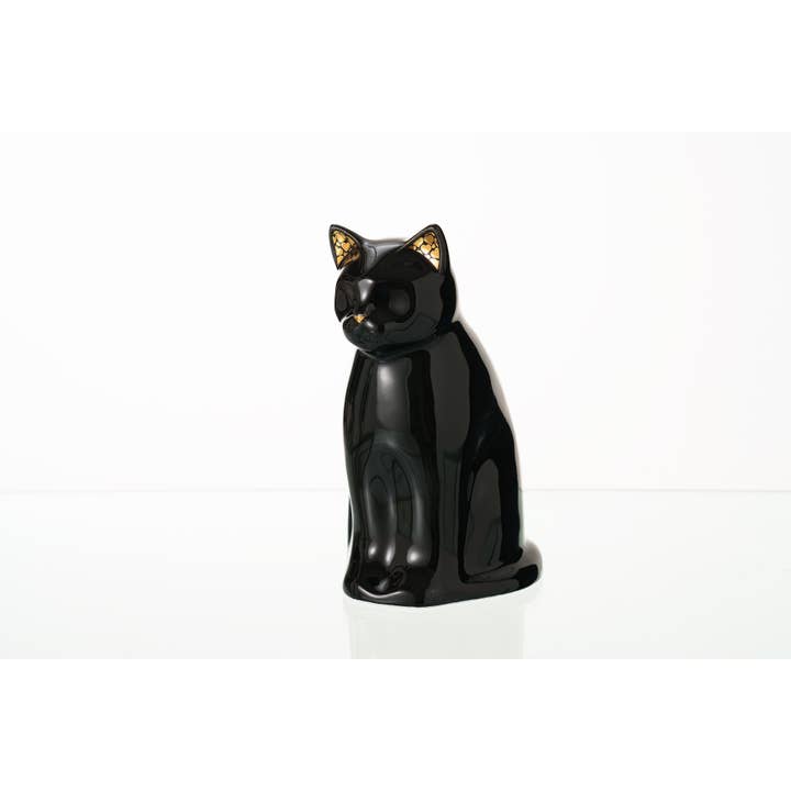 Pulvis Art Urns – Großhandel Haustier-Urne/Andenken-Box – "Meow" Tierurne für Katze – Schwarz | Keramik1