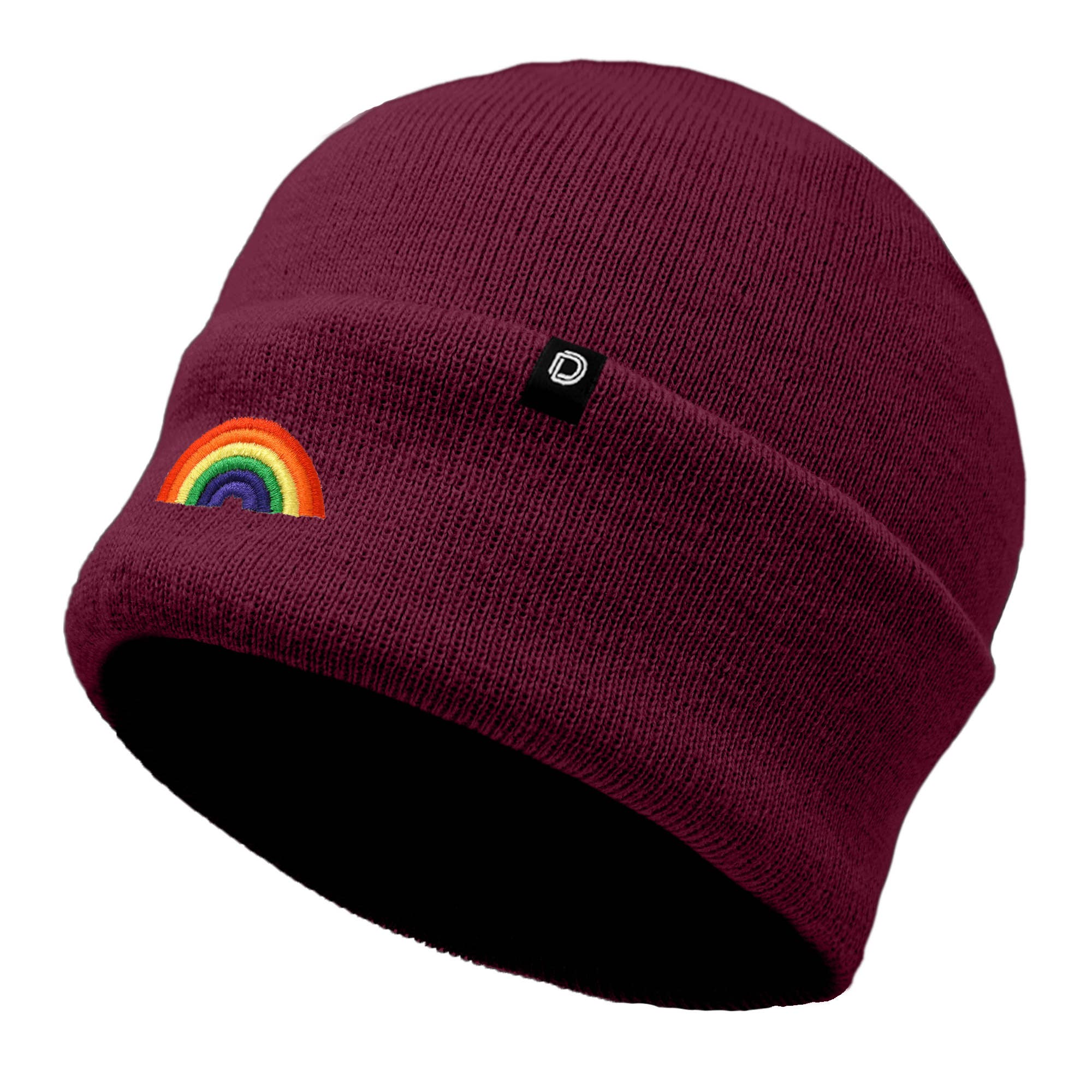 Dalix - Wholesale Beanie - Women's - Dalix Embroidered Rainbow Beanie Cap Cuffed Knit Hat Women34
