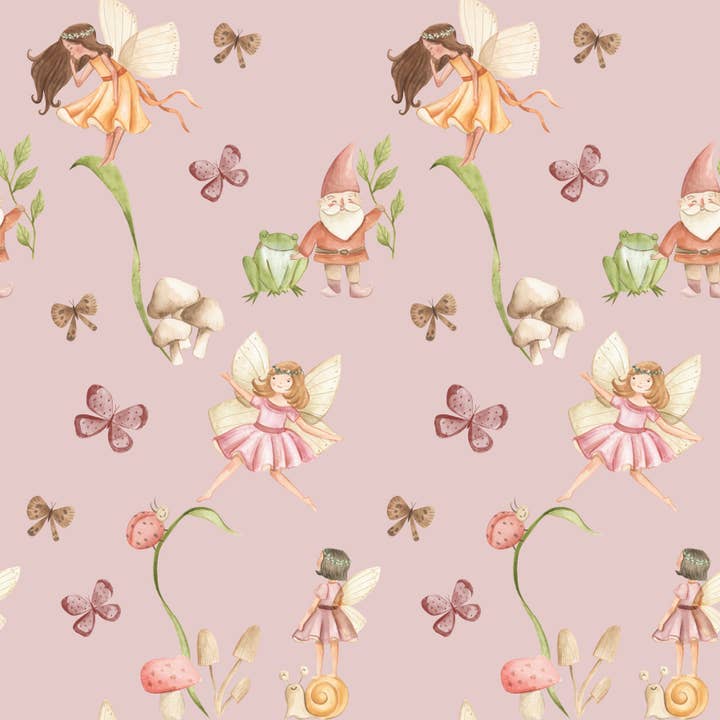 Fairy Garden Garland Eco Friendly Wrapping Paper for wholesale by Waterleaf Paper Co.