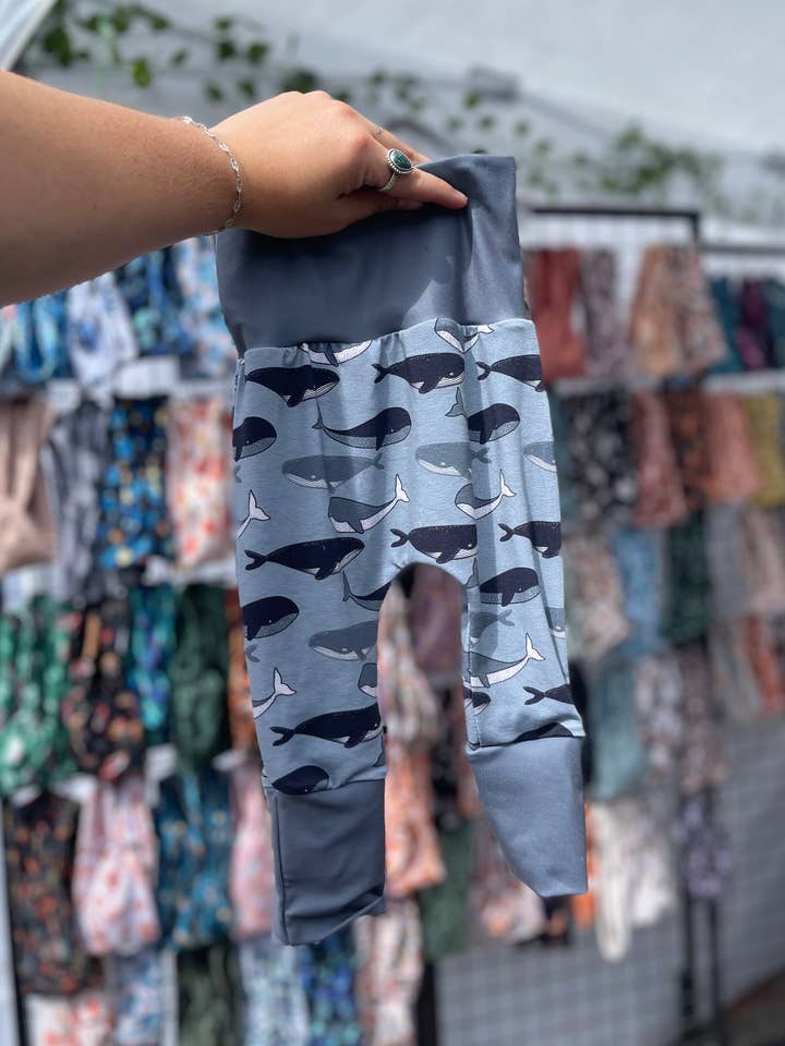 Gray Whales Grow with me Joggers Toddlers Baby Newborn Pants for wholesale by Radiant Wear