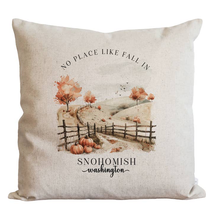 Custom Fall Location Pillow Cover for wholesale by Porter Lane Home