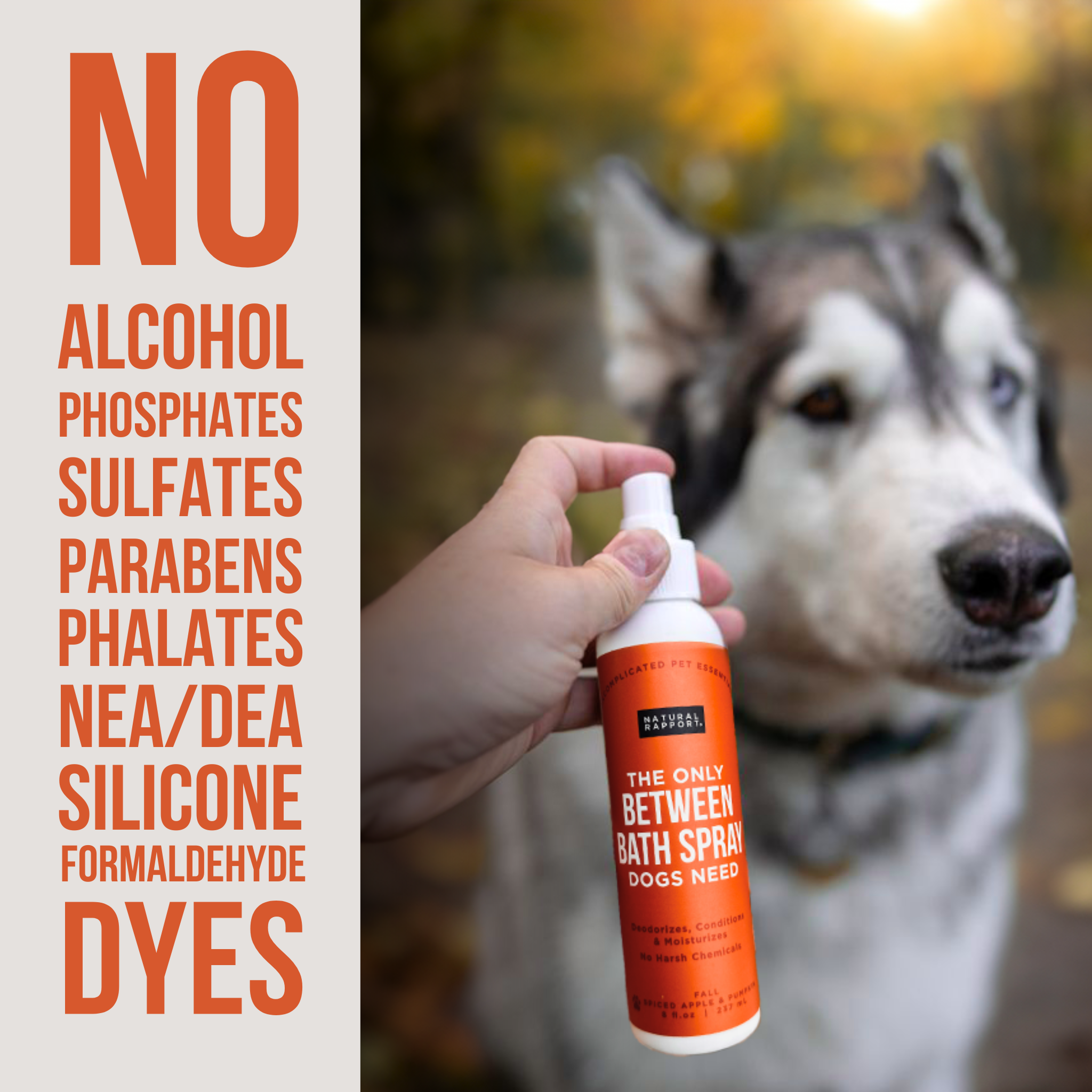 Natural Rapport - Wholesale Huisdierenspray - Hond - The Only Between Bath Spray Dogs Need - Appel & Pompoen2