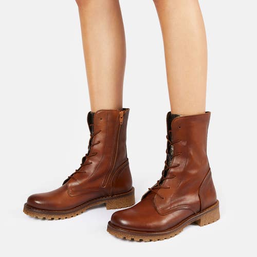 Botas de Atacadores para Mulher - Caster B501 Anilex Dunlam Couro por atacado de Felmini