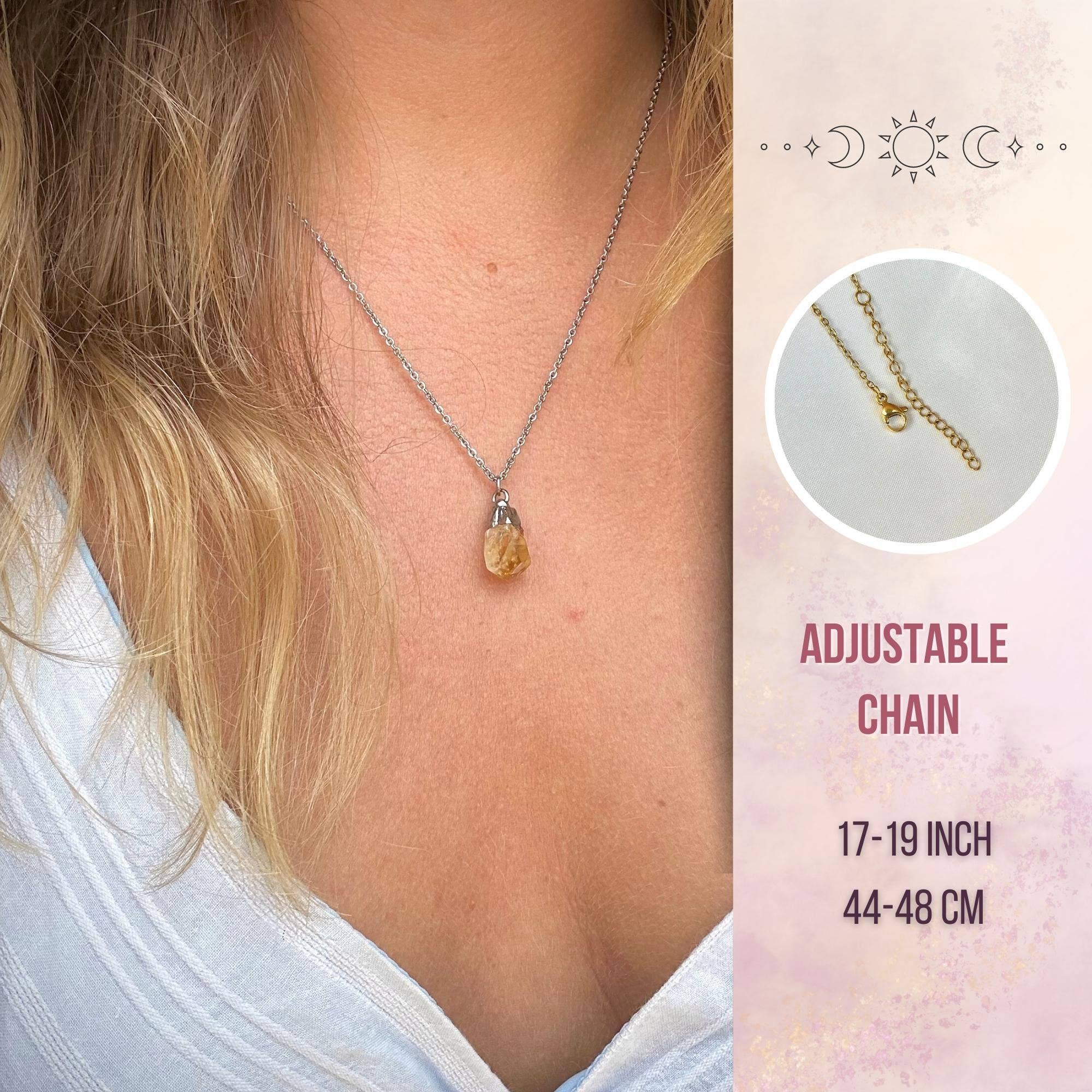 LilAryenne | Jewelry & Suncatchers - Venta al por mayor Collares con colgantes/abalorios - Collar de Cristal en Bruto - Regalo Espiritual de Acero Inoxidable6