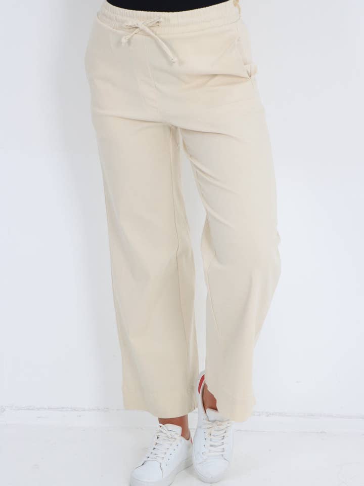 Miss Bold - Wholesale Pants - Women's - Women's Magic Stretch Wide Leg Trousers with Drawstring