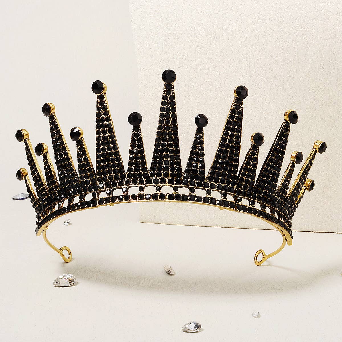 Tourtiwi - Wholesale Tiara - Women's - Obsidian Tiara Rhinestone Alloy Headdress Black Crown17