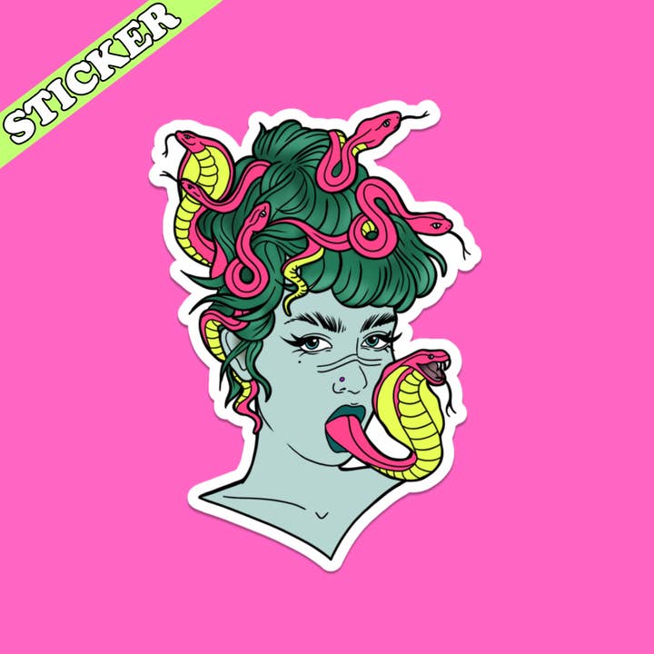 Pretty Toxic Stickers - Wholesale Sticker - Medusa Sticker, The Female Gaze, Feminist Stickers