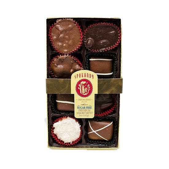 Spokandy Chocolatier - Wholesale Chocolate Box - 8pc Sugar Free Premium Assorted Gift Box