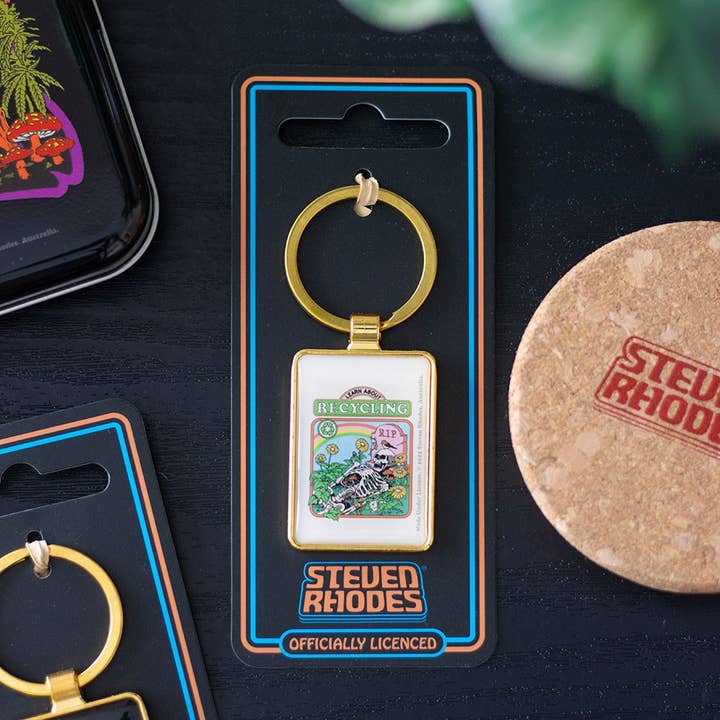 Learn About Recycling Keyring by Steven Rhodes for wholesale by Something Different Wholesale