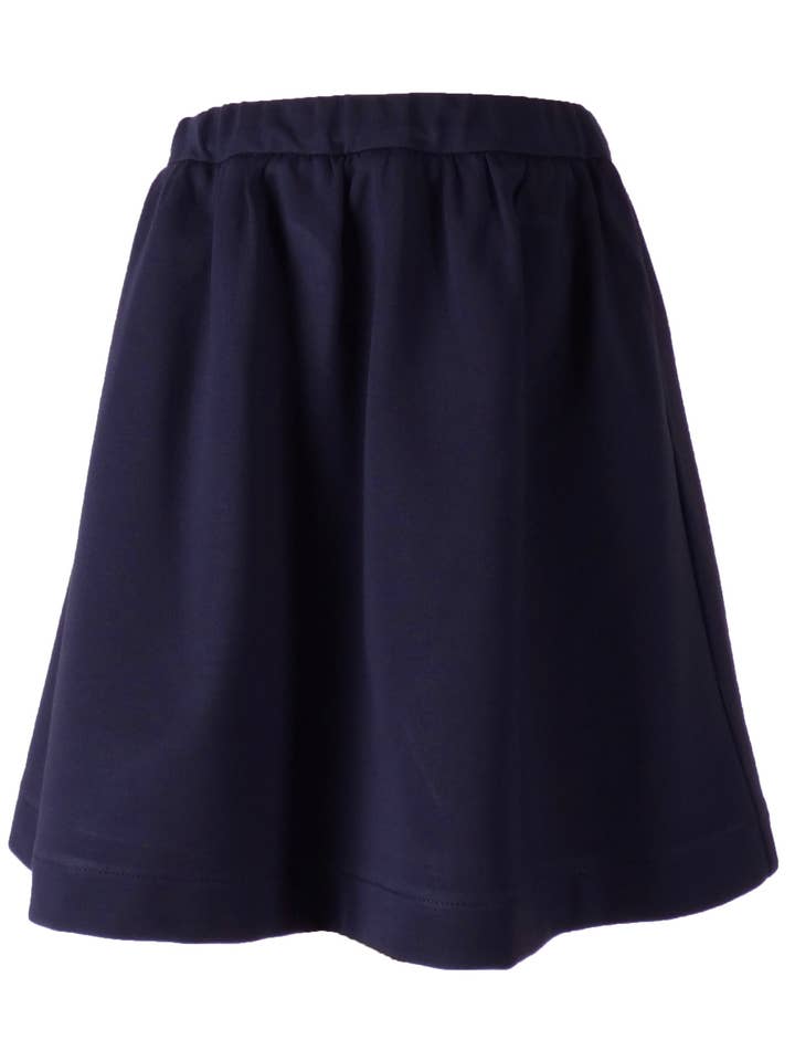 TYL Scholar Gathered Waist Skirt in Performance Navy for wholesale by The Yellow Lamb