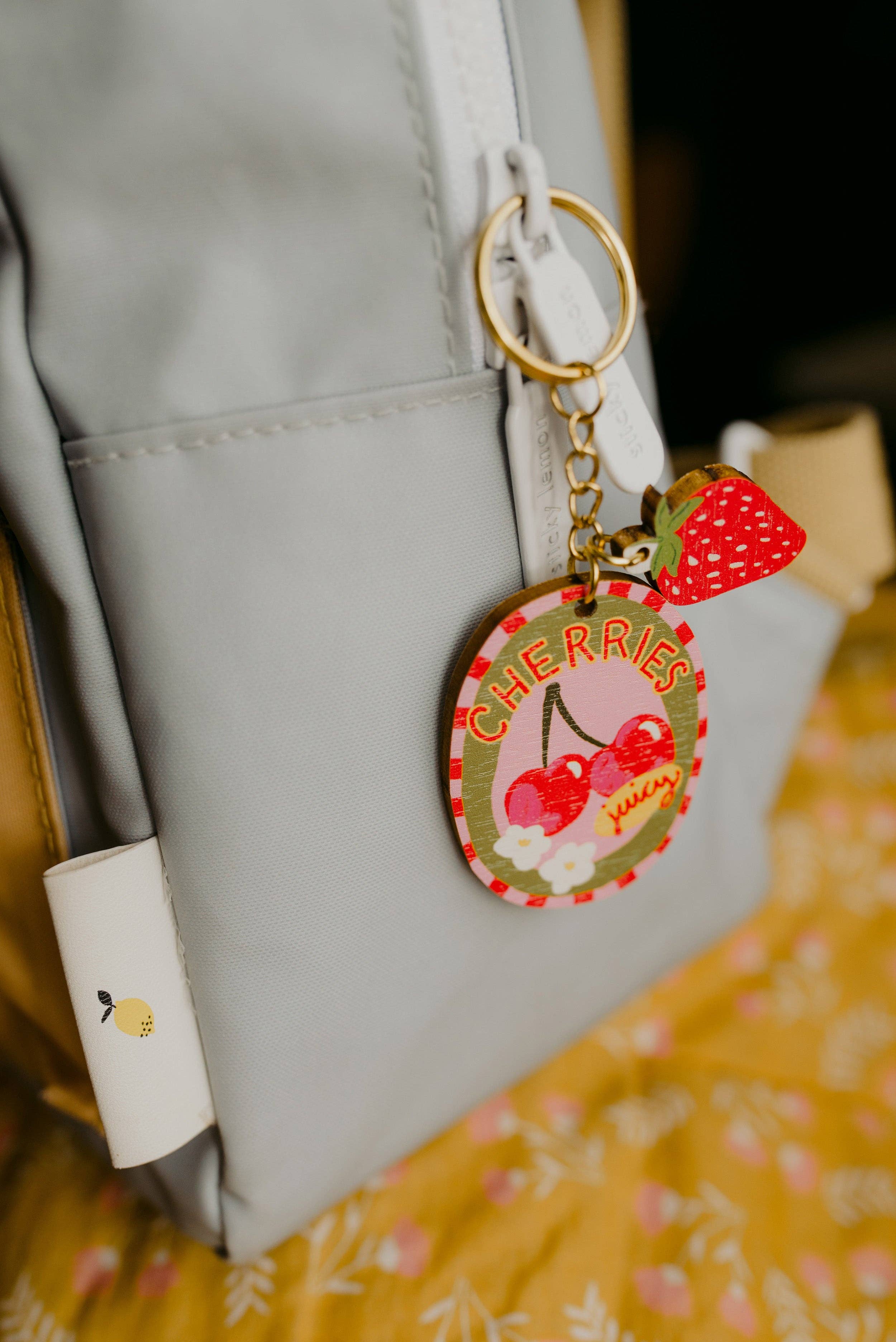 Laura Barnes Wholesale Ltd – wholesale Keychain – Women's – Cherries sticker charm keychain0