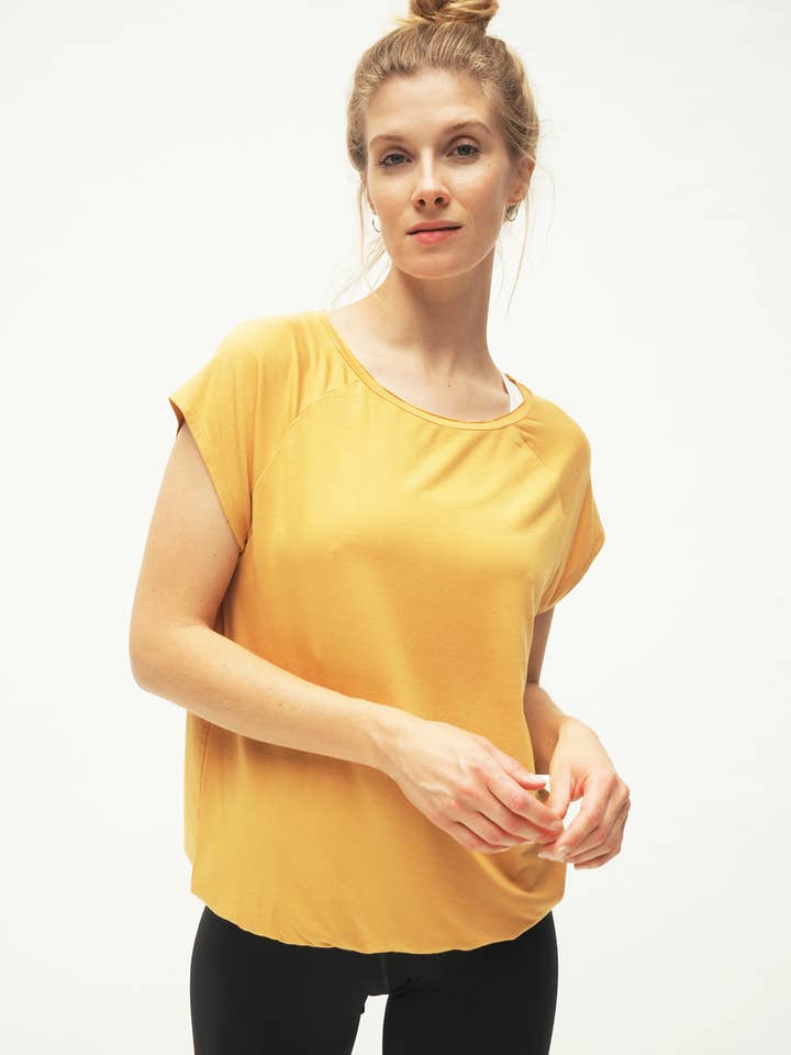 Jiva Desert Yoga Tee for wholesale by Kismet Yogastyle