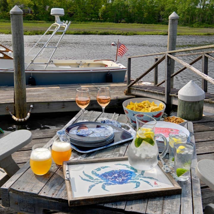 Crab Driftwood Tray – 11x17 Coastal Rustic Food Serving Tray for wholesale by Fish Aye Trading