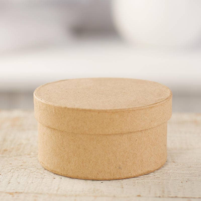 Factory Direct Craft - Wholesale Gift Box - Pre-Made Small Round Paper Mache Box - 1-1/2" H x 3" Dia.3