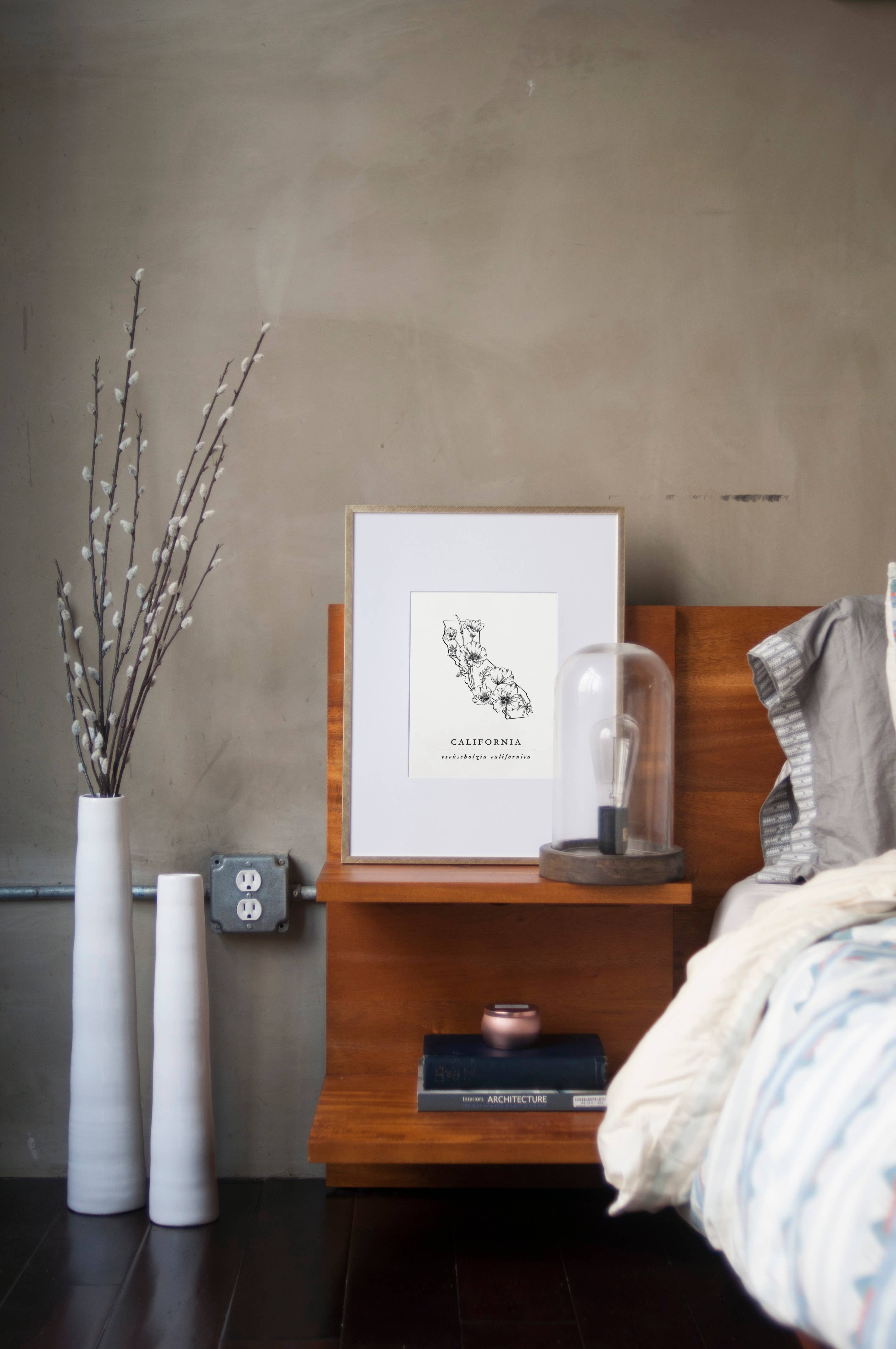 Seniman Calligraphy - Wholesale Art Print - California Orange Poppy Artprint1