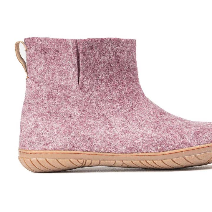 Outdoor-Tiefstiefel mit Gummisohle - Lavendel für den Großhandel von Woollyes Inc