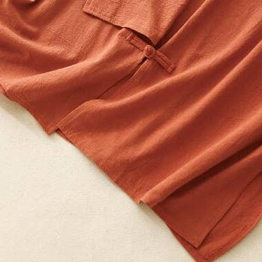 Whisper Mint - Wholesale Dress - Women's - Cotton linen women's literary retro mid-length shirt dress4