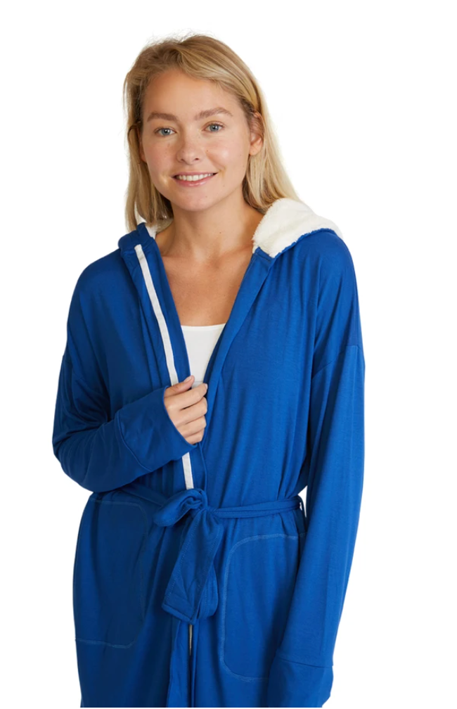 Pure Fiber - Wholesale Robe - Women's - Hooded Jersey Robe & Pants Set – Soft Bamboo Loungewear0