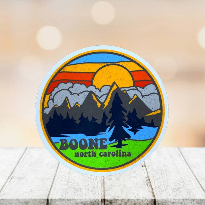Boone Retro Vinyl Sticker for wholesale by Cardinal Souvenirs