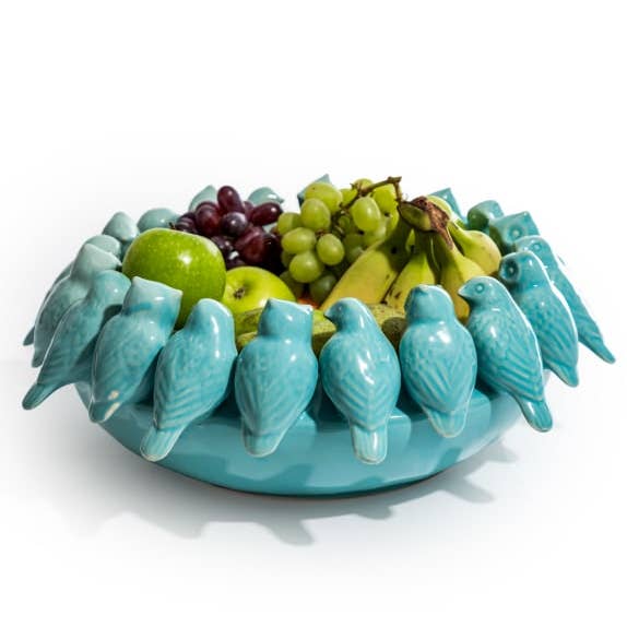 Blue Ceramic Flock of Birds Bowl for wholesale by McGowan & Rutherford Ltd