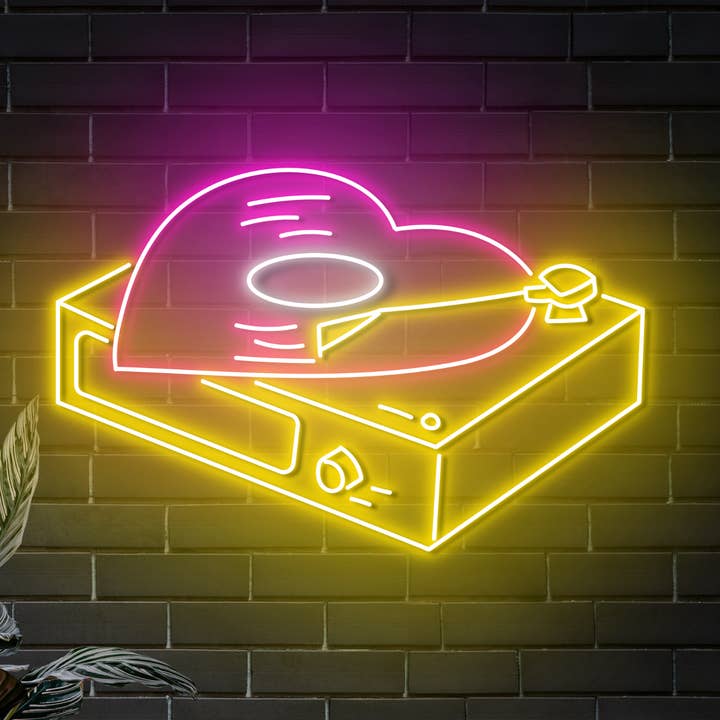 Coração, Disco de Vinil, Luz Led de Parede, Disco, Música, Bar, Arte de Parede por atacado de Glow Neon