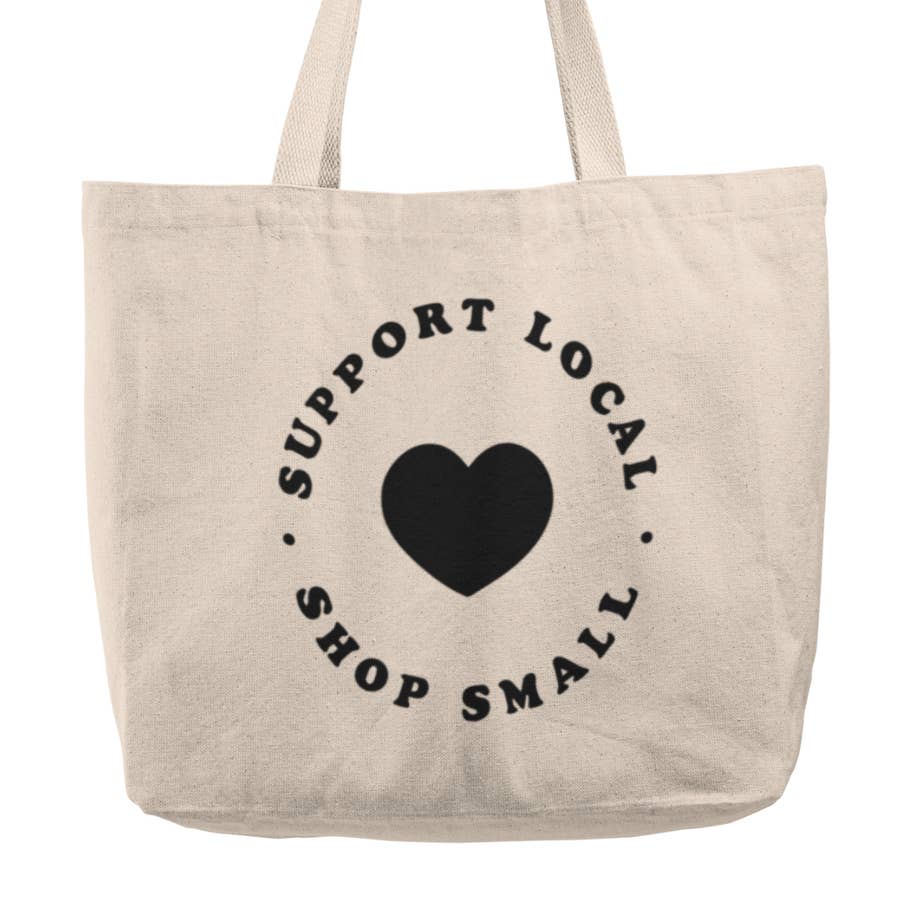 Support Local Shop Small Canvas Tote Bag L Market Tote Bag 