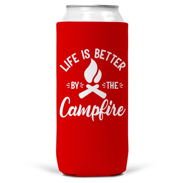 Wi-Wear - Wholesale Drink Huggers & Koozies - Life Is Better By The Campfire SLIM CAN Coozie/Cooler3