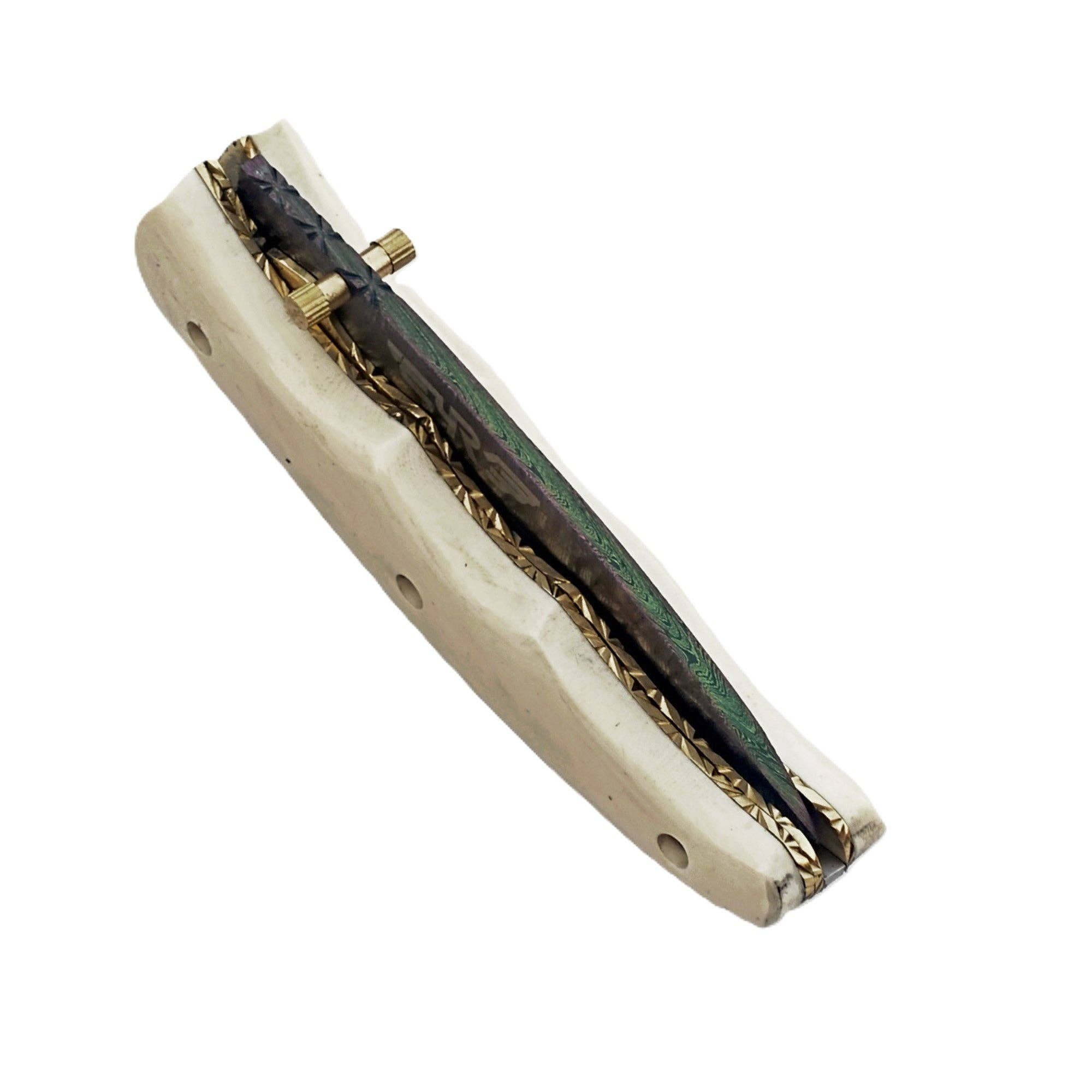 Ruddock Bros. LLC - Vente Couteau de poche/étui - Couteau Pliant Pino Grigio - Acier Damas5