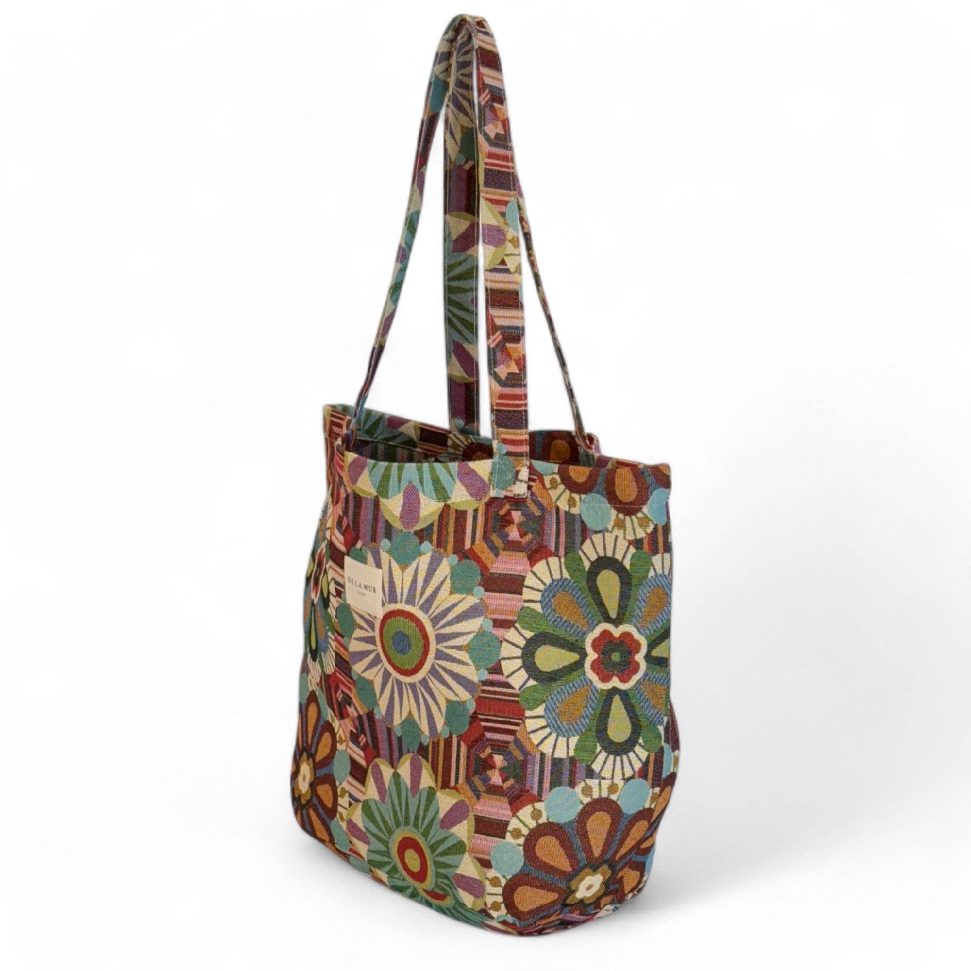De La Mur – Sacola - Mulher por atacado – Bolsa grande com estampa floral colorida para carregar no ombro1