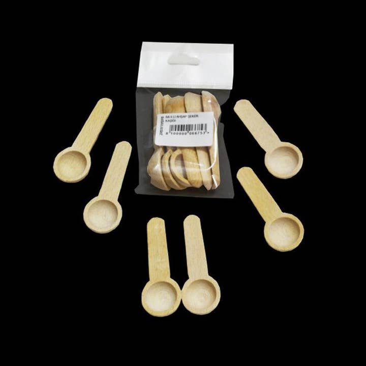 Hakan - Wholesale Measuring Spoon - Wooden Sugar Spoon Set, 6 Pieces for Tea, Coffee, Spice Salt1