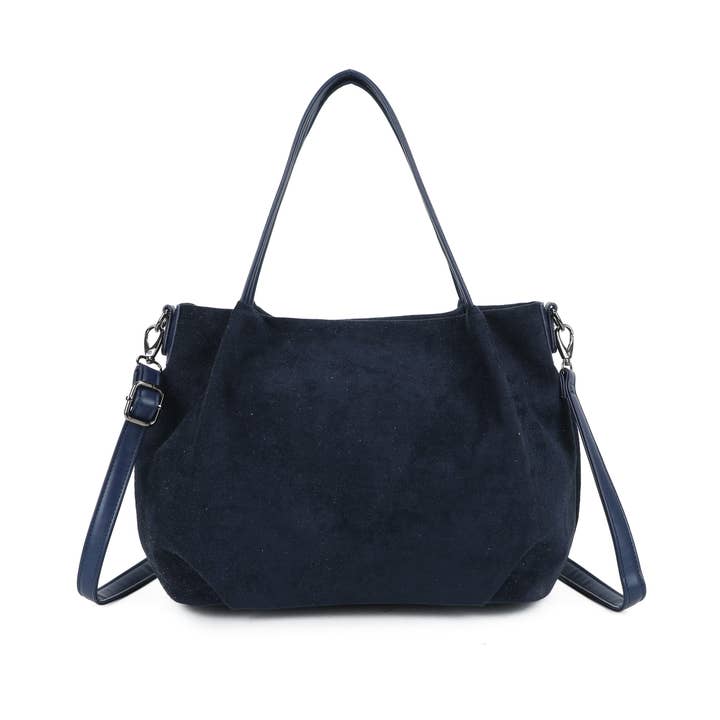 Ellas Trading - Wholesale Shoulder Bag - Women's - Faux Suede Shoulder Tote Bag Detachable Crossbody Strap3