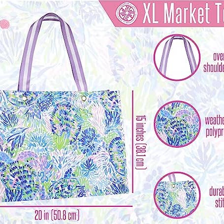 Lilly Pulitzer by Lifeguard Press - Wholesale Grocery/Shopping Bag - Market Shopper, Shell Of A Party2