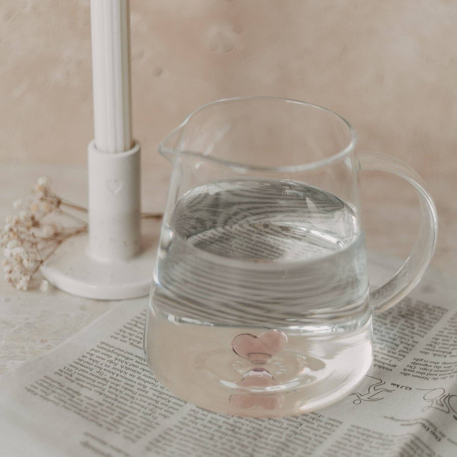 Eulenschnitt - Wholesale Carafe - Carafe Heart Shape Pink (PU = 4 pcs)0