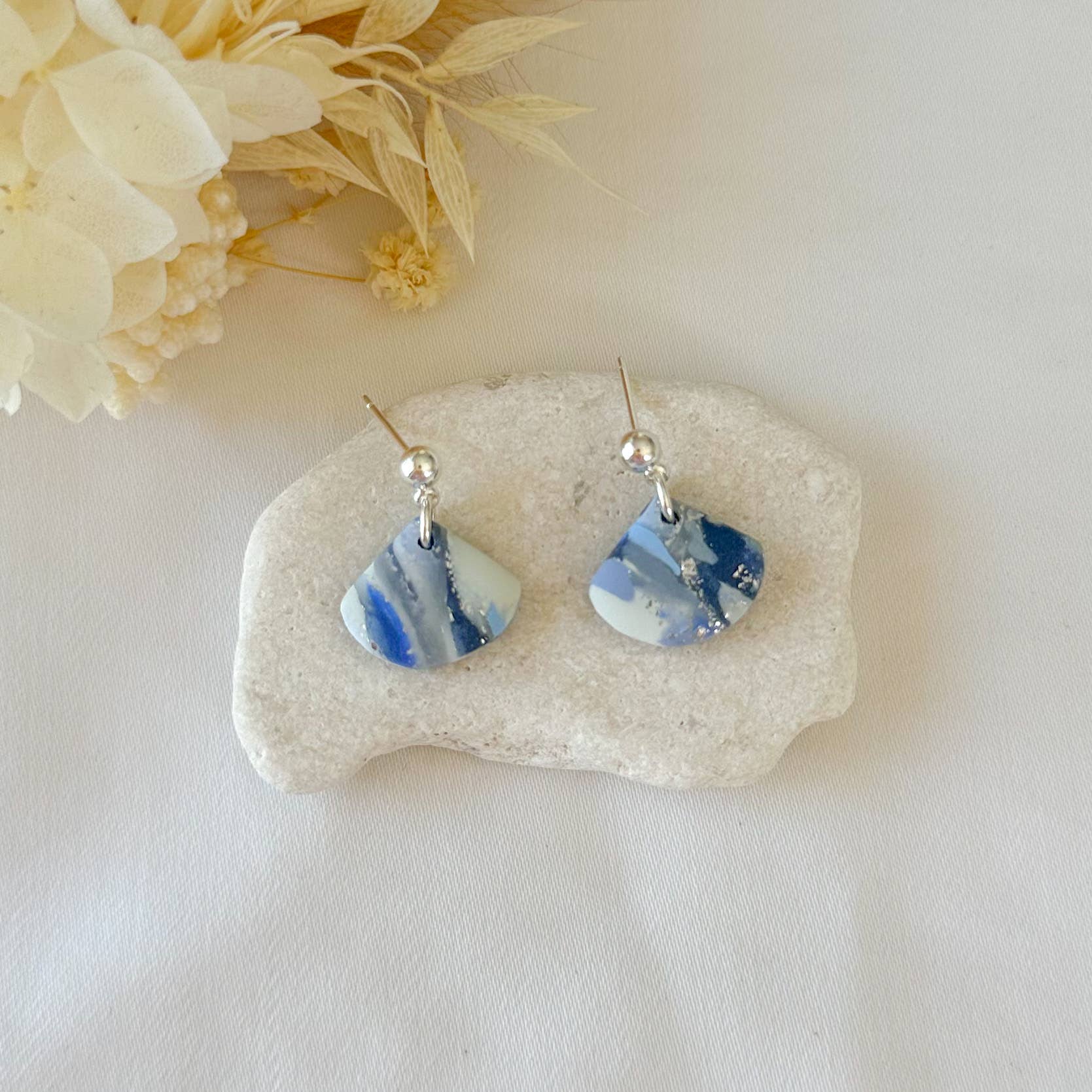 Pollie & Res - Wholesale Dangle earrings - Blue Marbel2