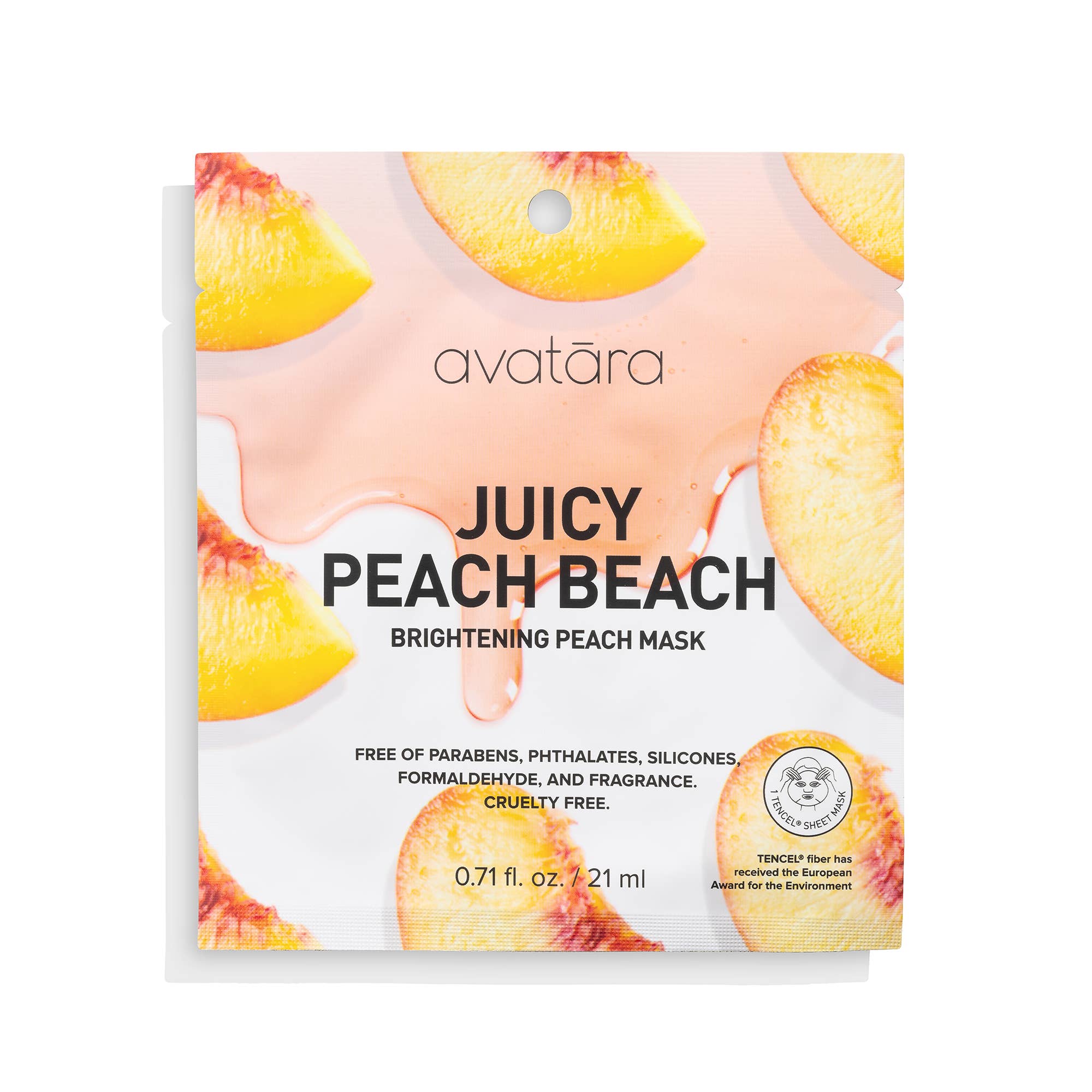 Avatara - Vente Masque pour le visage - Masque en tissu illuminant Juicy Peach Beach