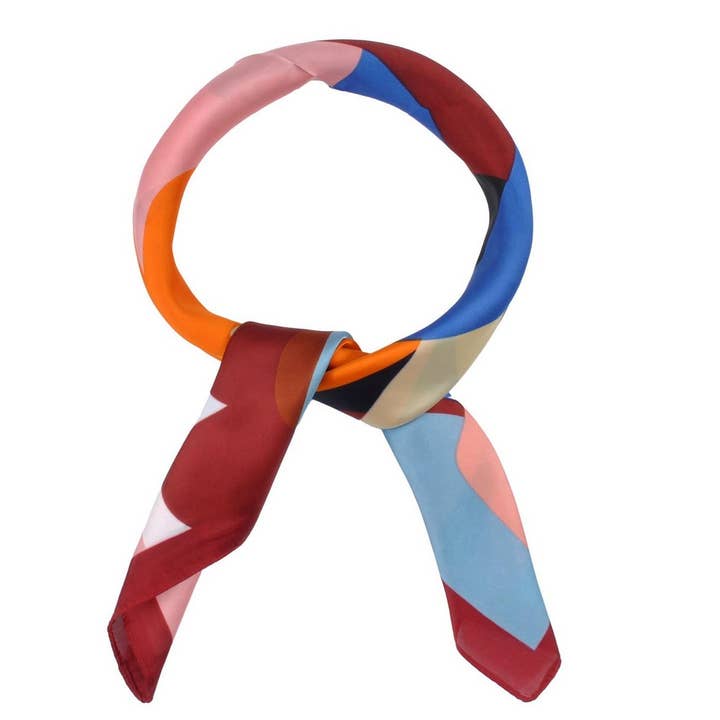 Collections by Fame Accessories - Wholesale Scarf - Women's - Abstract Flower Print Square Scarf