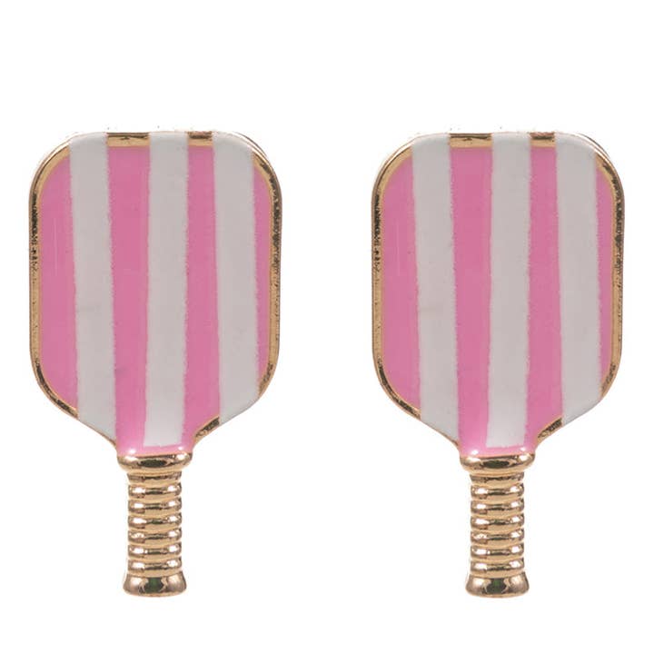 Designature New York - Wholesale Stud/Post Earrings - Sports Pickleball Enamel W Pattern Post Earrings