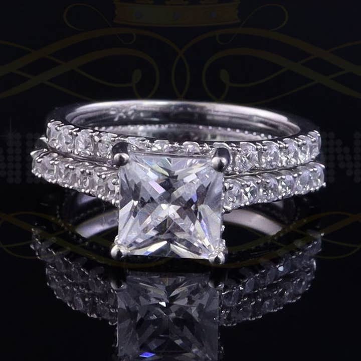 King Of Bling's4.30ct White Cubic Zirconia 925 Sterling Silver Bridal Fashion Womens Ring SZ 7 for wholesale by KING OF BLINGS