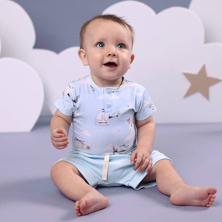 Snuggle Hunny - Wholesale Bodysuit (Non-Footed) - Baby - Taking Flight Short Sleeve Organic Bodysuit
