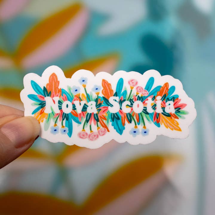 Nova Scotia Canada Provincial Wild Flower Sticker 3 inch ( for wholesale by Paper Pattern Silk