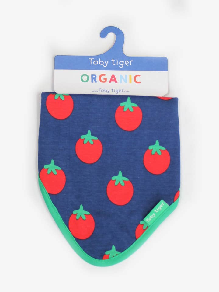 Bio-Baumwoll-Babytuch mit Tomaten-Druck für den Großhandel von Toby Tiger GmbH