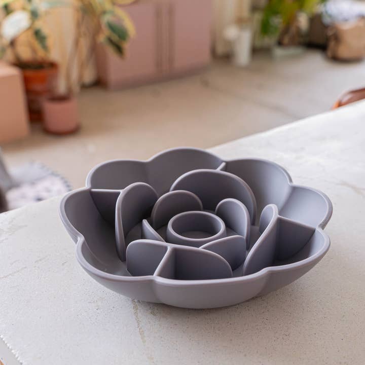 dexypaws - Wholesale Pet Bowl - Cat/Dog - Flower Slow Feeder - Grey