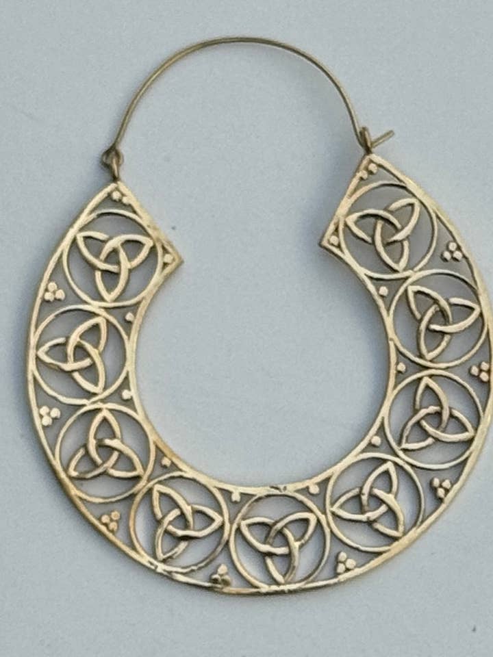 Large Brass Celtic Knot Earrings for wholesale by The Curator